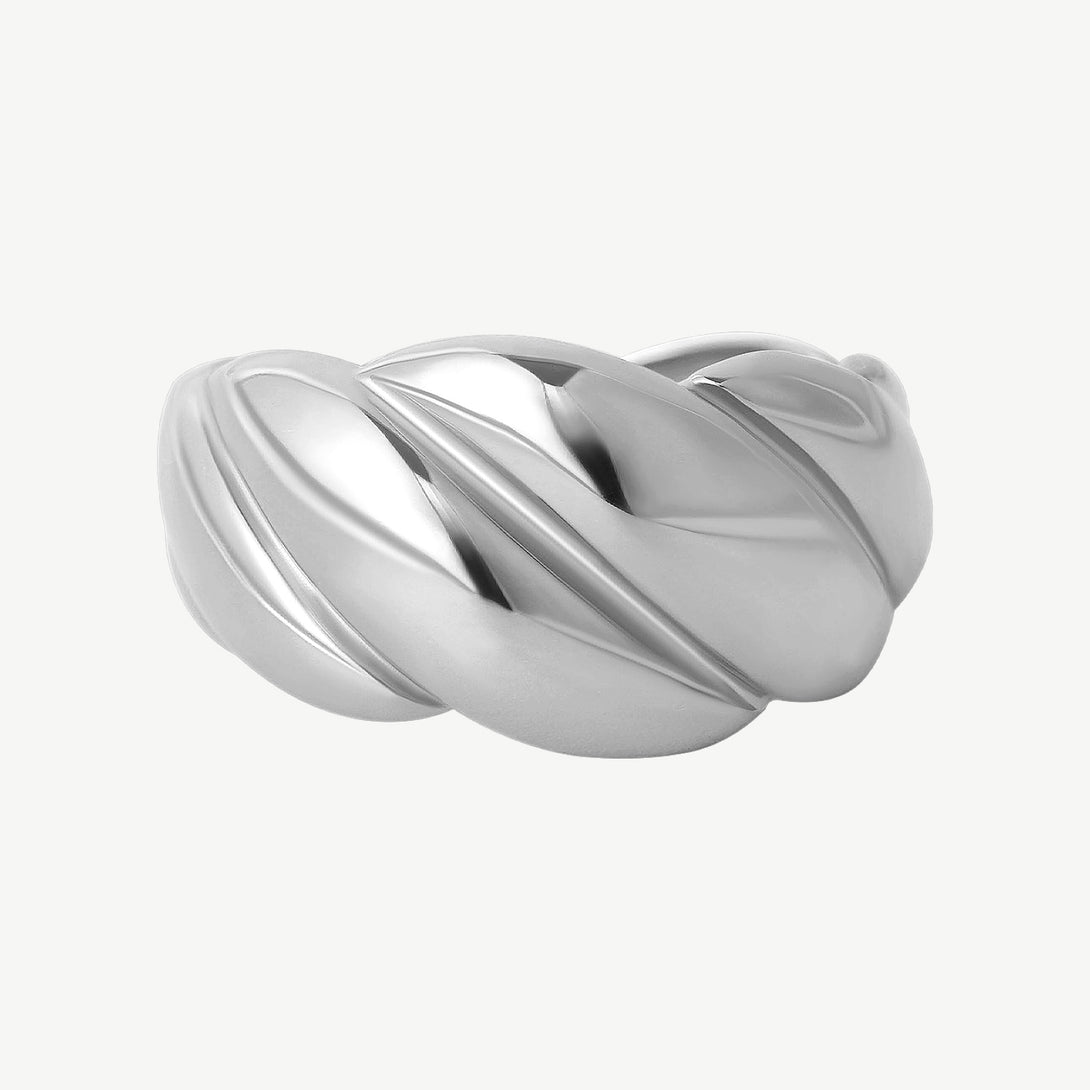 Croissant Silver Ring, Front Side