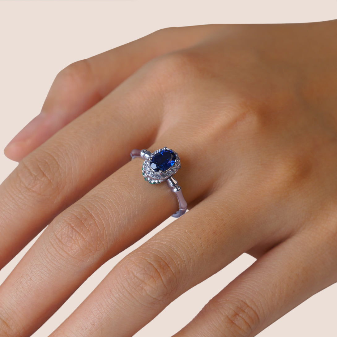 Blue Corundum Ring, Close Up Picture