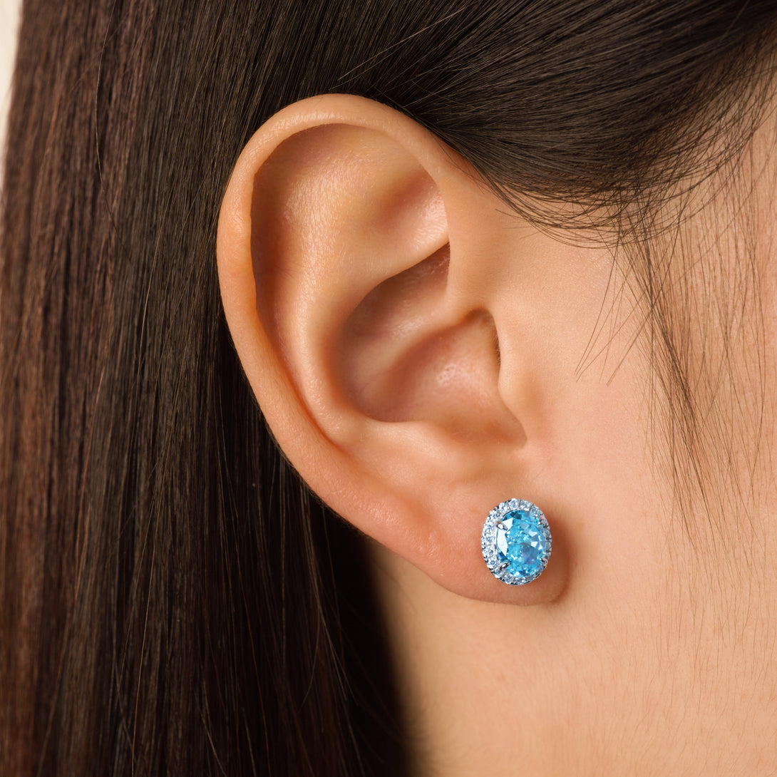 My Blue Gemstone Earrings, Modeling Picture