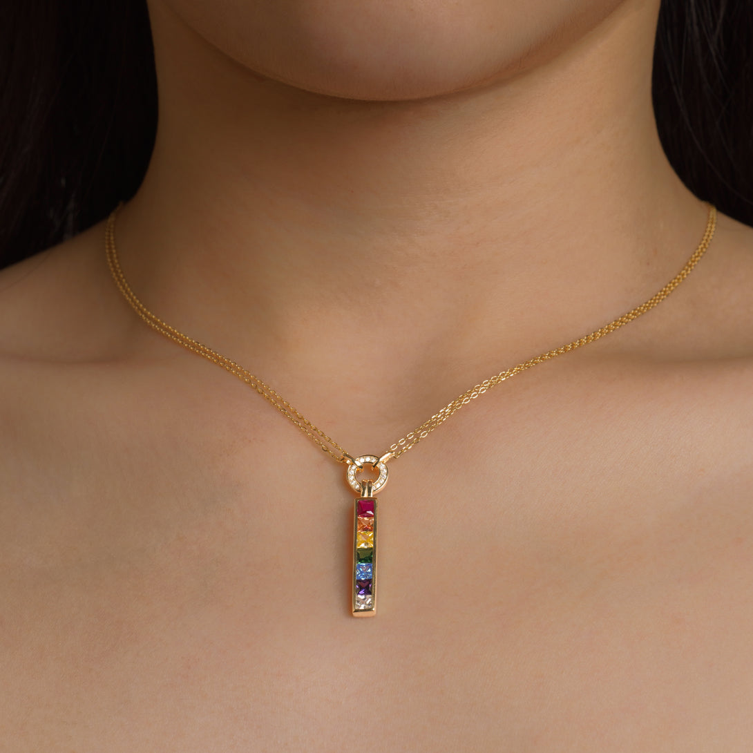 Pride Us Gold Necklace, Modeling Picture