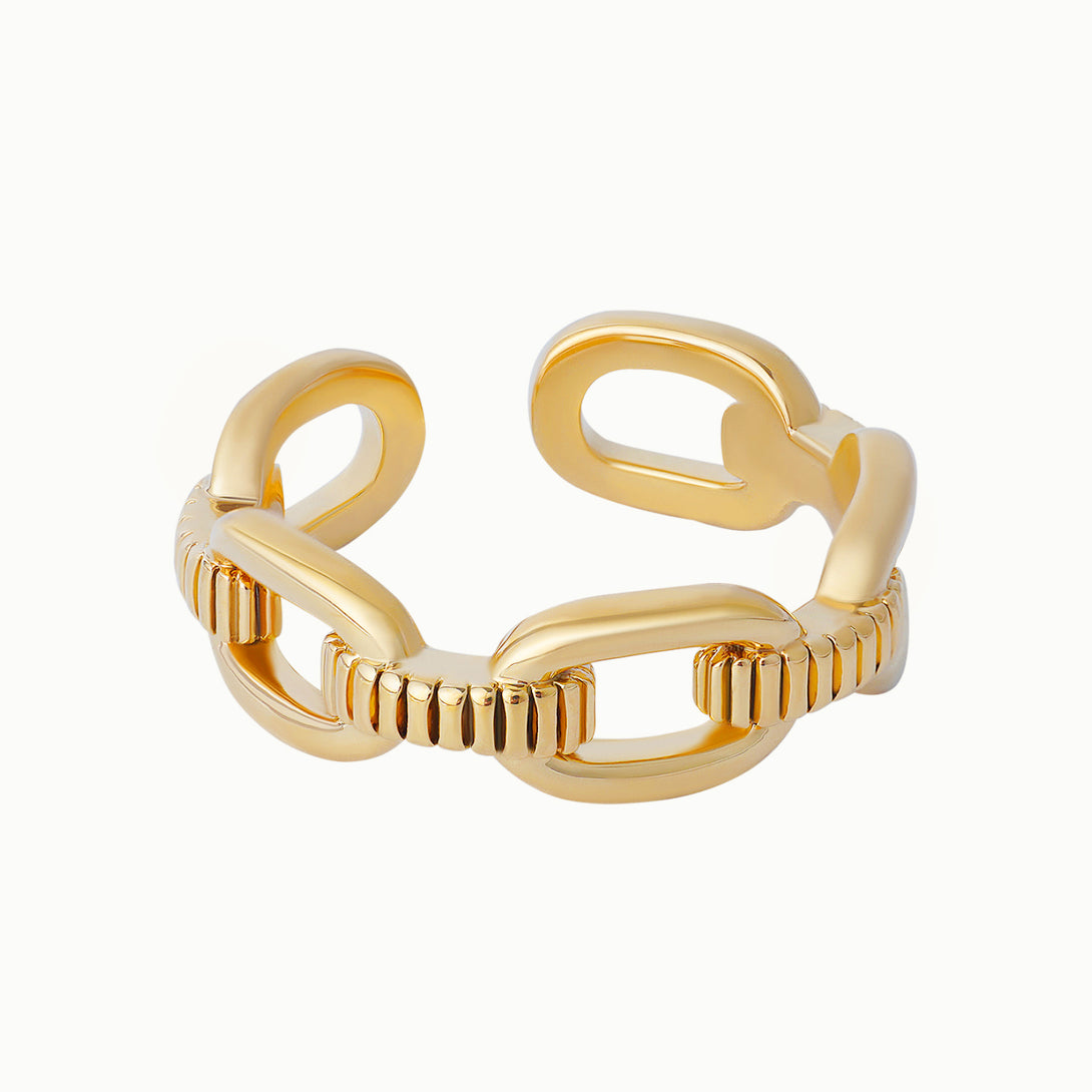 Chain Gold Ring, Jewbow Jewelry