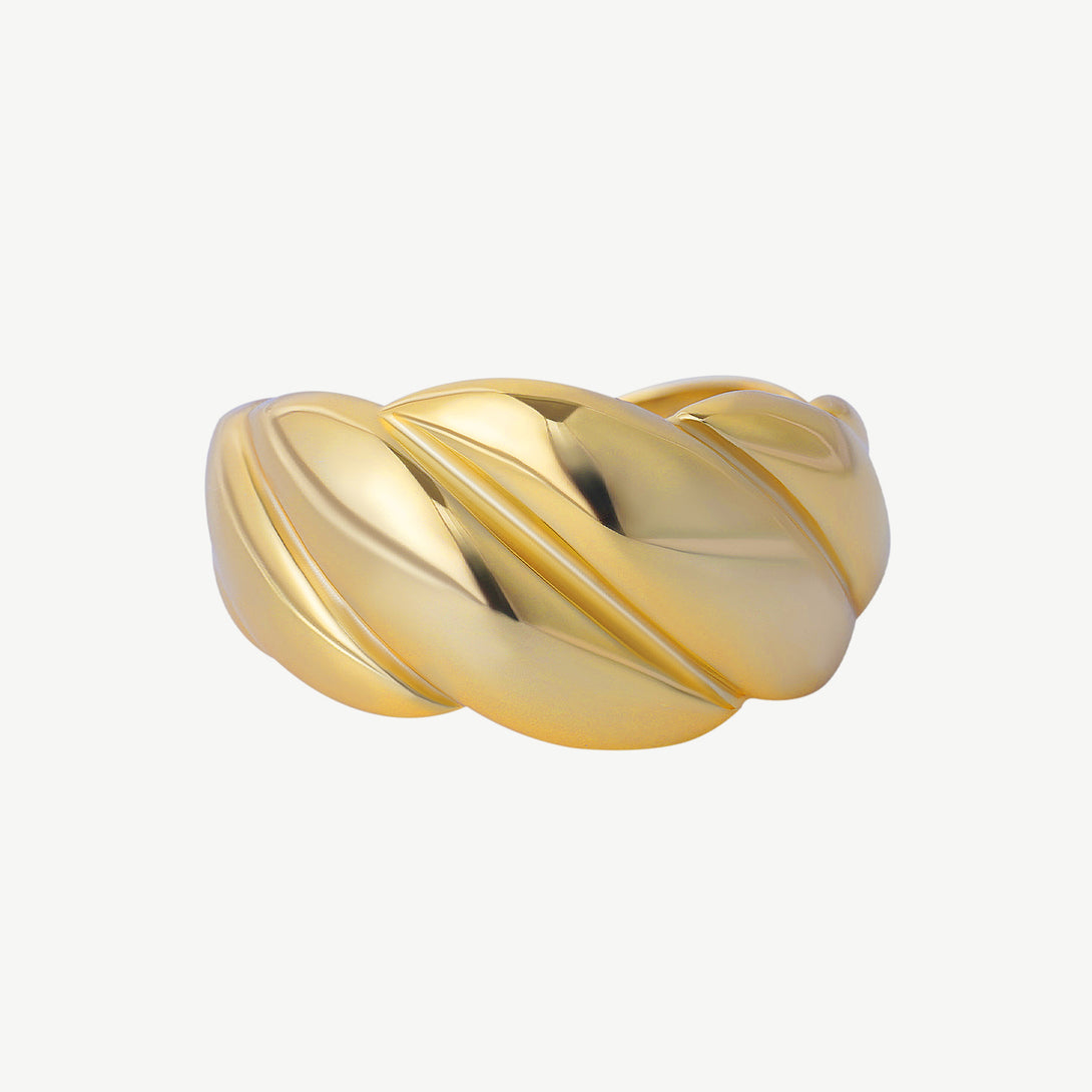 Croissant Gold Ring, Front Side