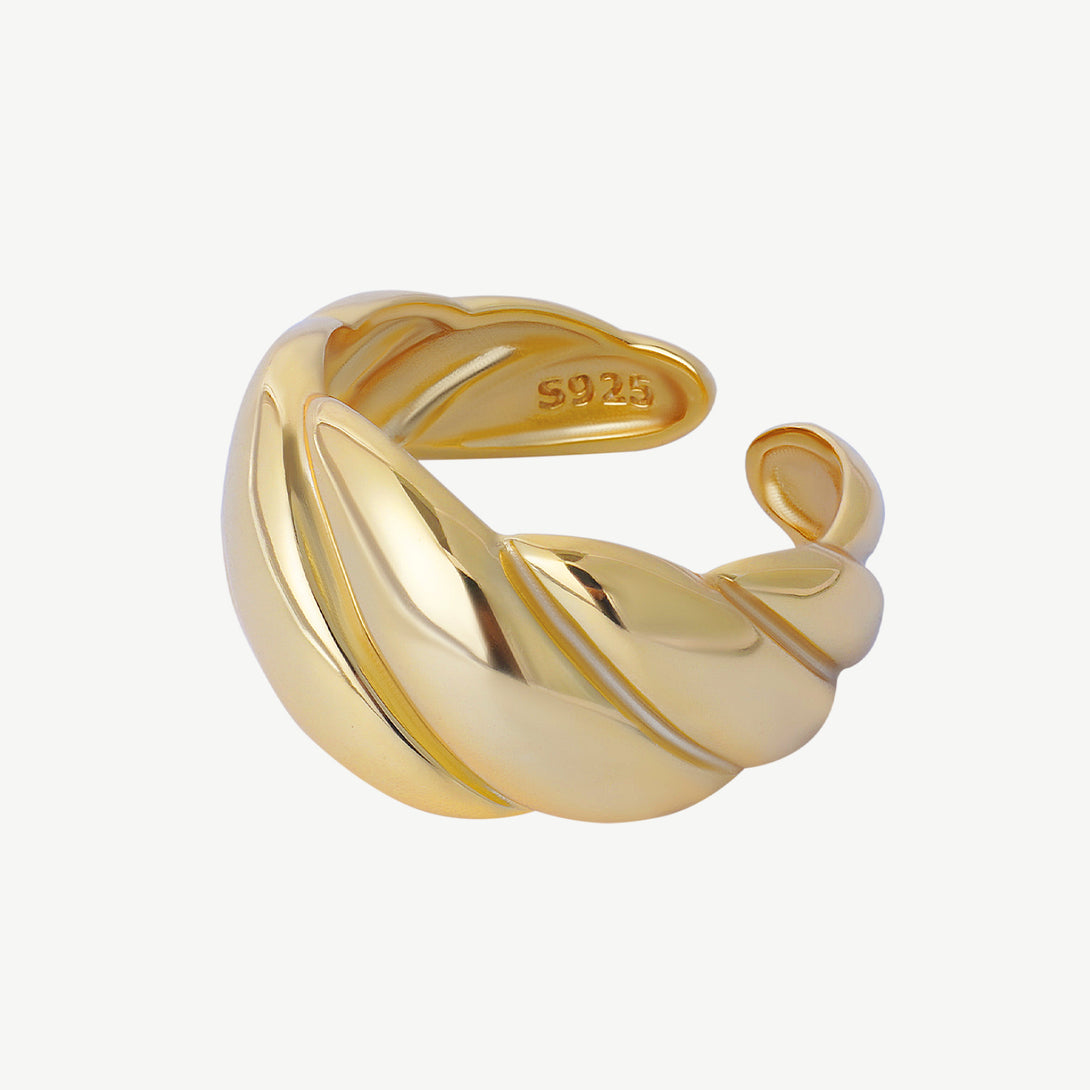 Croissant Gold Ring, Jewbow Jewelry