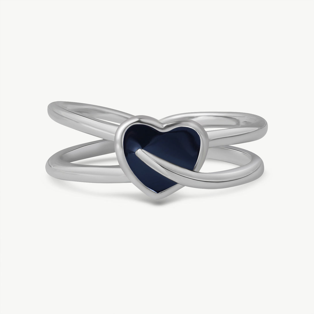 Bound Love Silver Ring, Front Side