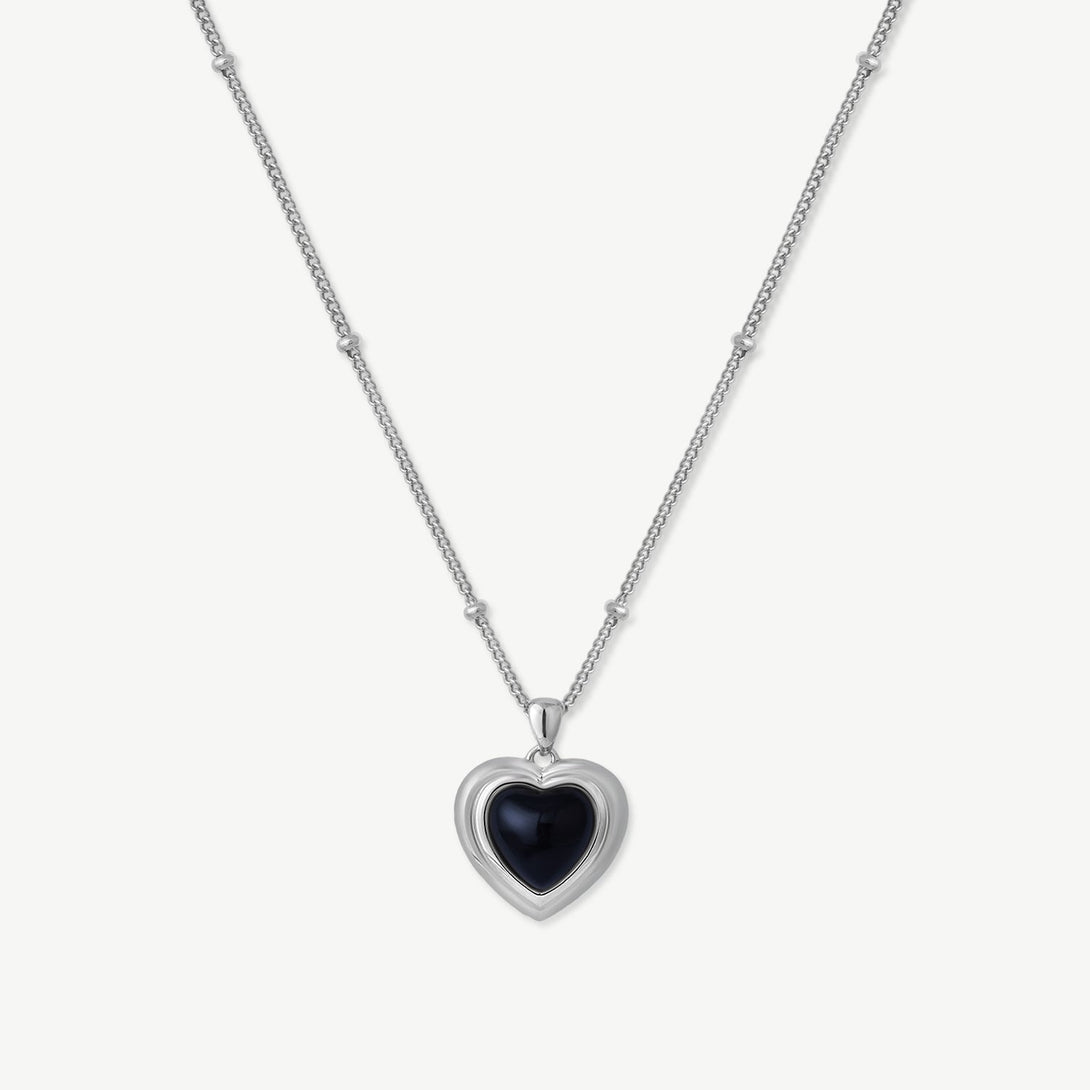 Layered love Gemstone Silver Necklace