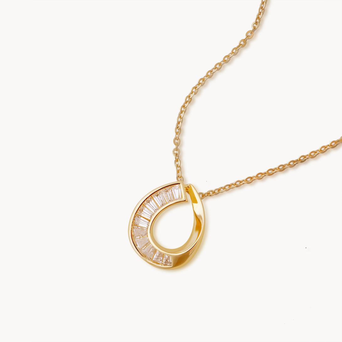 Teardrop Gemstone Gold Necklace, Details