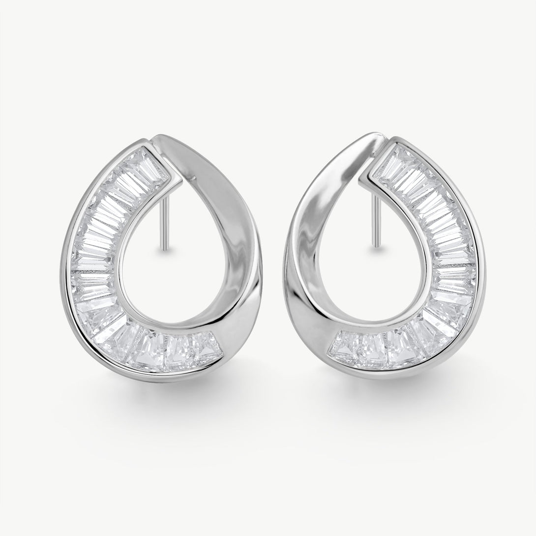 Teardrop Gemstone Silver Earrings - Jewbow - Inspirational Jewelry