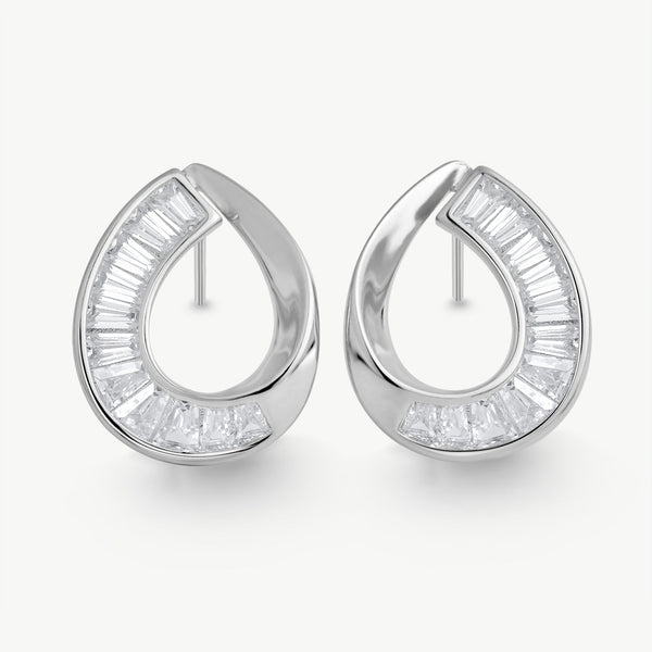 Teardrop Gemstone Silver Earrings - Jewbow - Inspirational Jewelry