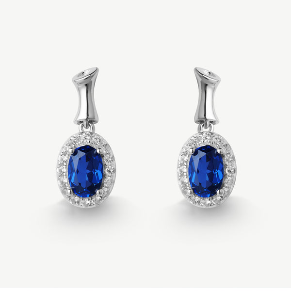 Blue Corundum Earrings, Front Side