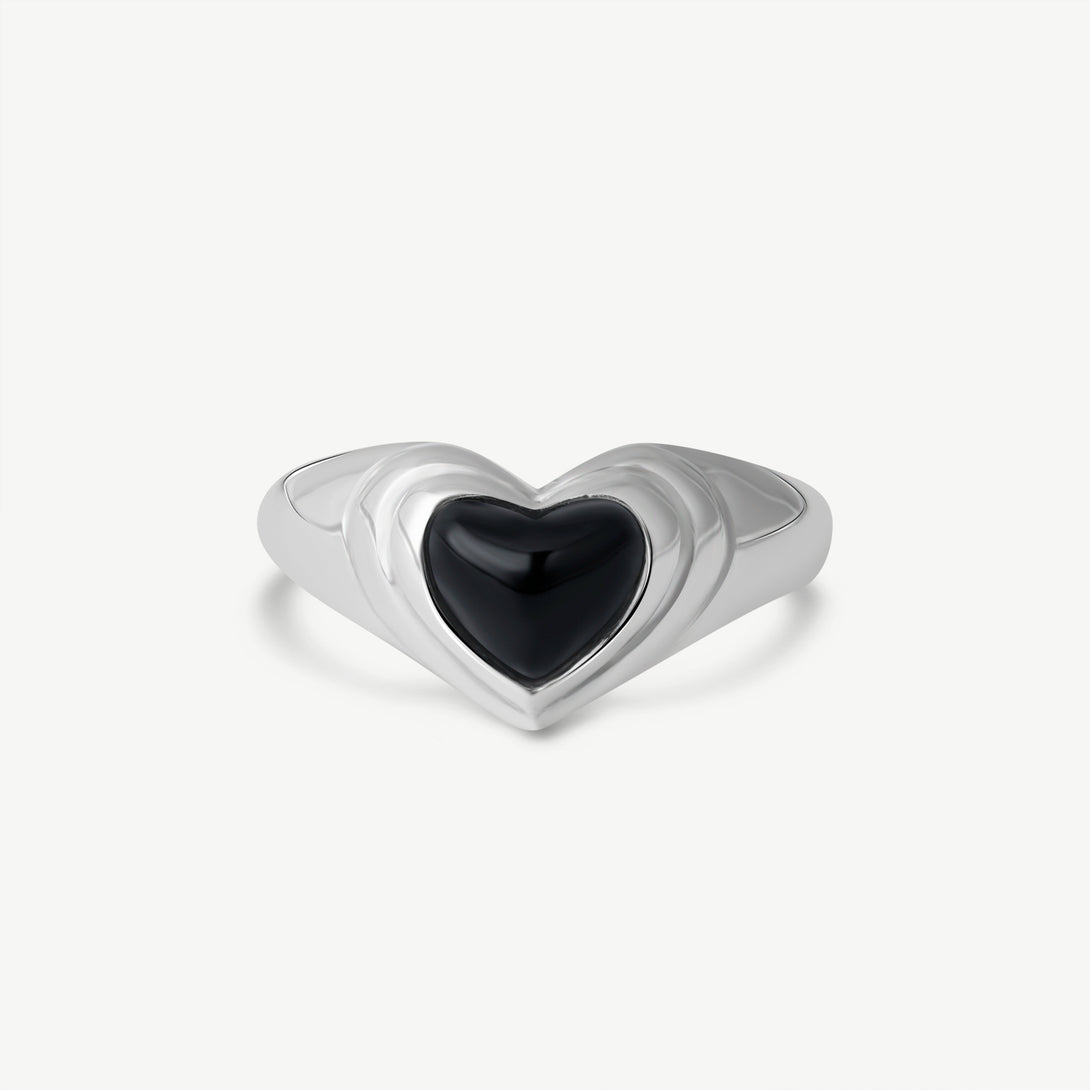 Layered love Black Onyx Ring - Jewbow - Inspirational Jewelry