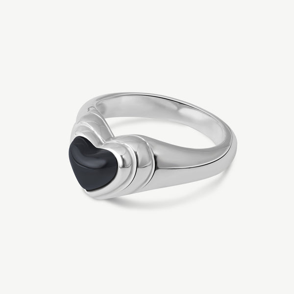 Layered love Black Onyx Ring - Jewbow - Inspirational Jewelry