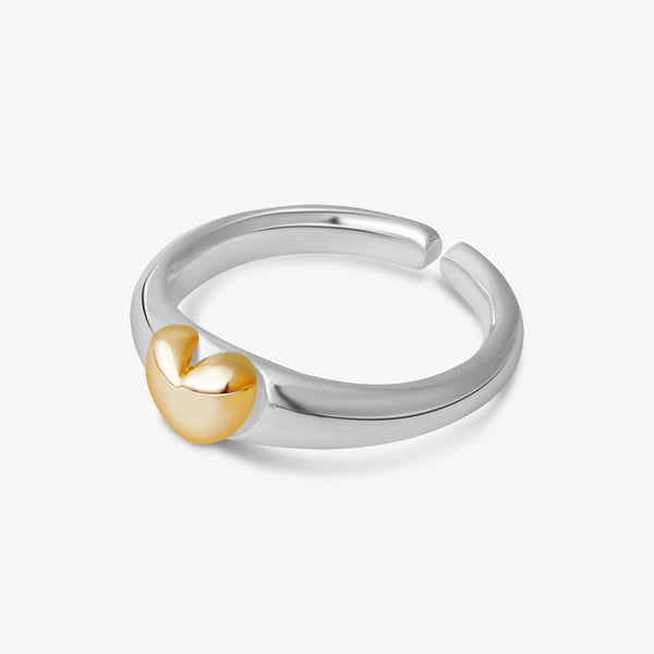 Gold Love Silver Ring - Jewbow - Inspirational Jewelry