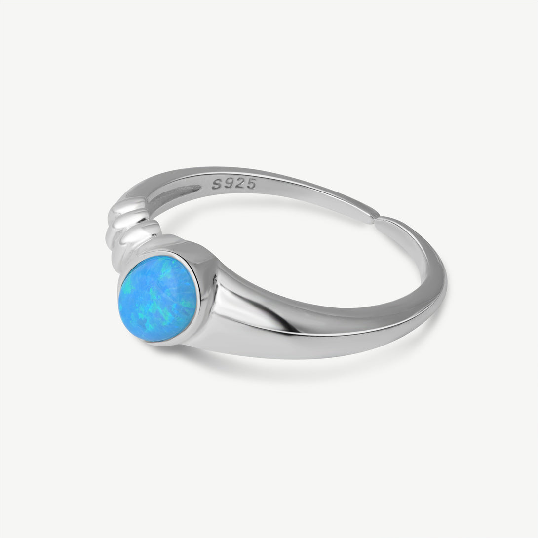 Blue Opal Open Ring, Details