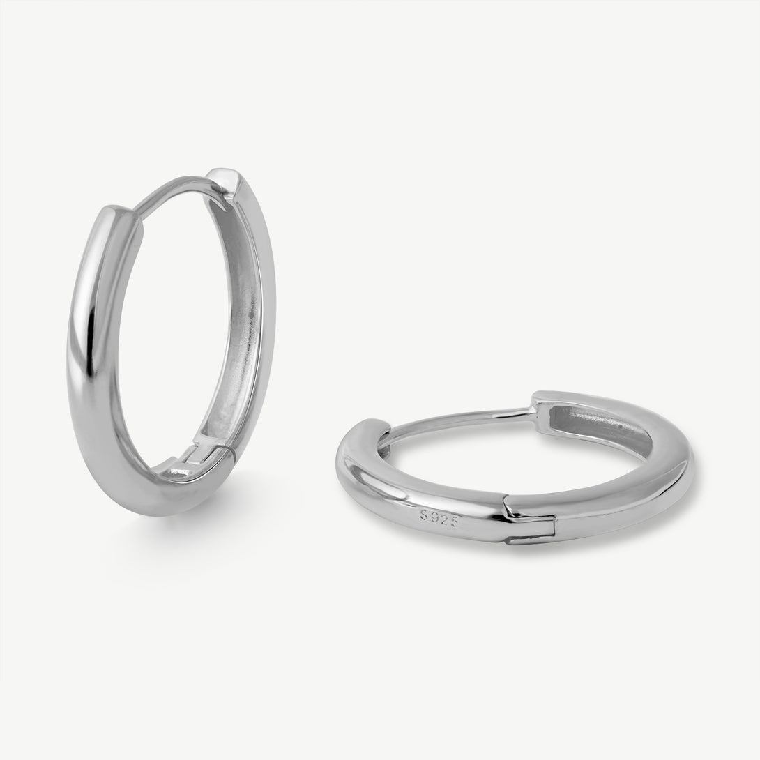 Classic Silver Huggie Earring, Details