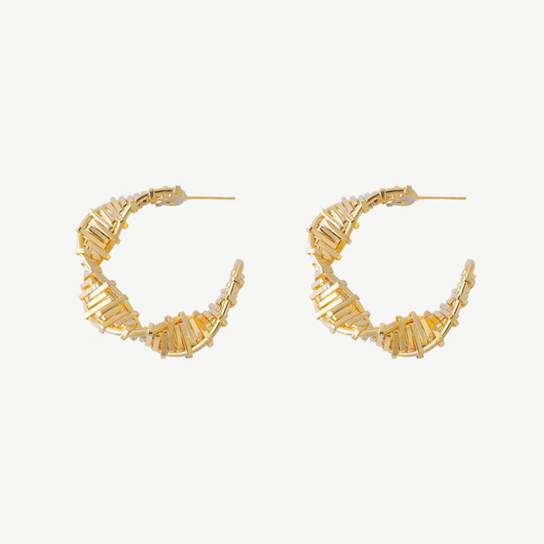 Irregular Spiral Hoop Earrings